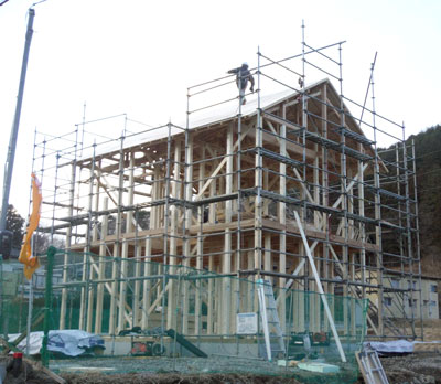 株式会社ライクハウジングの2016年2月5日に撮影した岩手県釜石市内の戸建て大工工事の現場紹介写真
