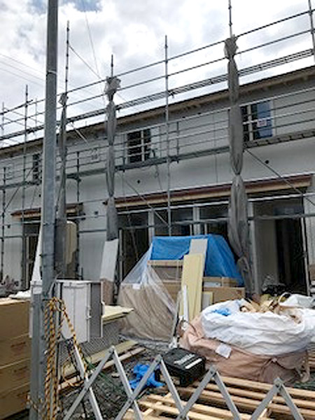株式会社ライクハウジングの2018年9月13日に撮影した岩手県釜石市内（釜石市現場）のアパート大工工事現場紹介写真になります