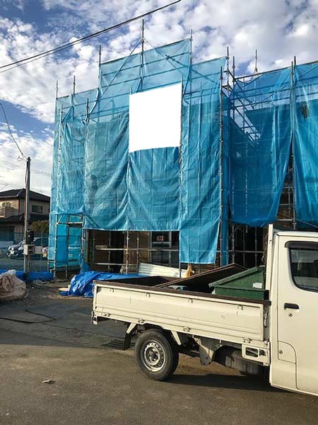 株式会社ライクハウジングが施工中の宮城県名取市内（名取市現場）の大工工事戸建て現場紹介写真になります。