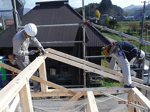 ライクハウジングの岩手県盛岡市内の建築大工工事現場写真