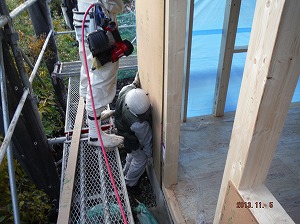 ライクハウジングの岩手県盛岡市内の建築大工工事現場写真