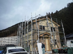 株式会社ライクハウジングの1月岩手県釜石市内住宅建築現場の様子