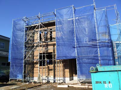 株式会社ライクハウジングの2014年12月8日に撮影した宮城県黒川郡大和町内の戸建て建て造工事の現場紹介写真