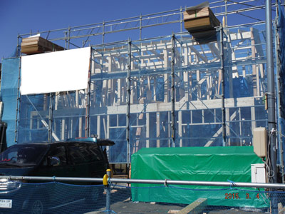 株式会社ライクハウジングの2015年3月4日に撮影した宮城県仙台市内の戸建て建て造工事の現場紹介写真