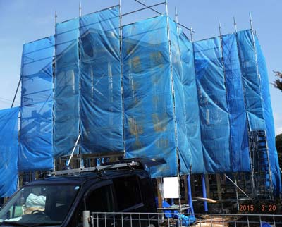 株式会社ライクハウジングの2015年3月20日に撮影した宮城県白石市内の戸建て建て造工事の現場紹介写真