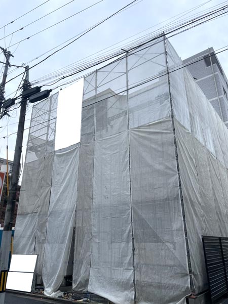 株式会社ライクハウジングが施工中の宮城県仙台市内（仙台市現場）の大工工事アパート現場紹介写真になります。